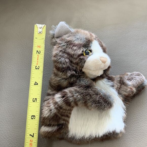 Folkmanis 7" Brown White Little Cat Kitten Stuffed Animal Plush Hand Puppet EUC - Picture 12 of 14